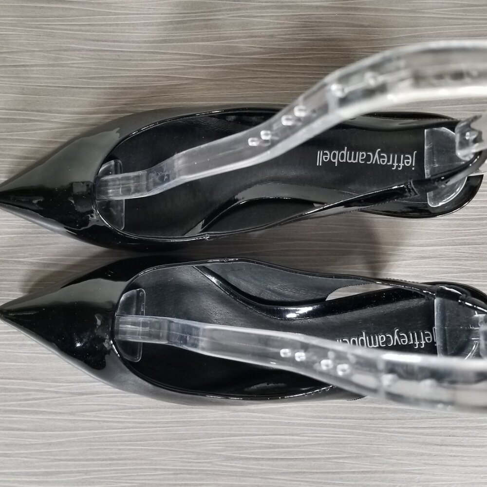 Jeffrey Campbell Talisman Slingback Pump, Black Patent Leather, Womens Size 8 M - Picture 10 of 14